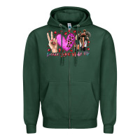 Sports Green peace love makeup Zipper Hoodie - RacoonDesign