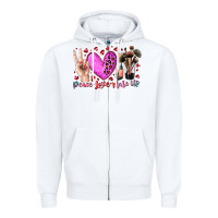 White peace love makeup Zipper Hoodie - RacoonDesign