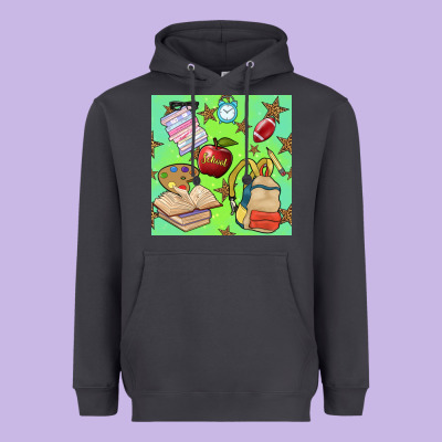 School Seamless Pattern Heavyweight Hoodie Designed By Bundleandbundleshop