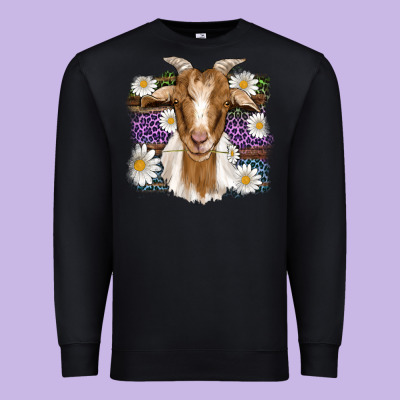 Easter Goat Daisys Leopard Wooden Premium Sweatshirt Designed By Artiststas