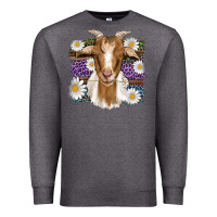 Charcoal Heather easter goat daisys leopard wooden Premium Sweatshirt - Artiststas