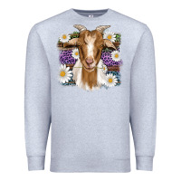 Heather Grey easter goat daisys leopard wooden Premium Sweatshirt - Artiststas