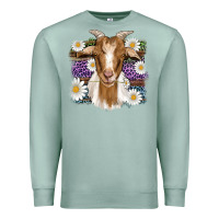 Seafoam easter goat daisys leopard wooden Premium Sweatshirt - Artiststas