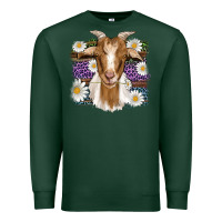 Sports Green easter goat daisys leopard wooden Premium Sweatshirt - Artiststas