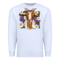 White easter goat daisys leopard wooden Premium Sweatshirt - Artiststas