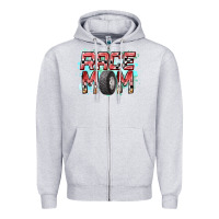 Heather Grey Race Mom Zipper Hoodie - RacoonDesign