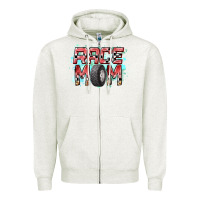 Oatmeal Heather Race Mom Zipper Hoodie - RacoonDesign