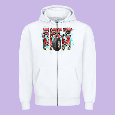 Race Mom Zipper Hoodie Designed By Racoondesign