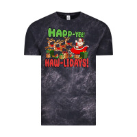 Cloud Black happ yee haw lidays Vintage Tee - MaliasSmallBusiness