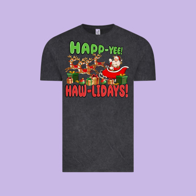 Vintage Tee happ yee haw lidays