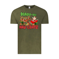 Vintage Olive happ yee haw lidays Vintage Tee - MaliasSmallBusiness