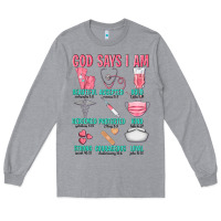 Heather Grey god says i am Long Sleeve Tee - texasbilliewilder
