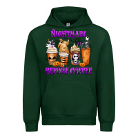 Forest Green Nightmare Before Coffee Cups Urban Hoodie - MaliasSmallBusiness
