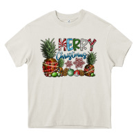 Cream Merry Christmas Heavy Core Tee - CowhideDigitalArt
