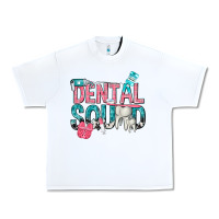 White dental squad with cowhide Urban Heavy Tee - texasbilliewilder