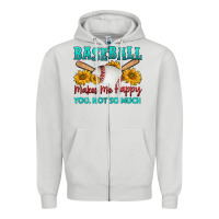 Dove Grey baseball makes me happy you, not so much Zipper Hoodie - HRA Design Shop