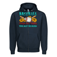 Navy baseball makes me happy you, not so much Zipper Hoodie - HRA Design Shop