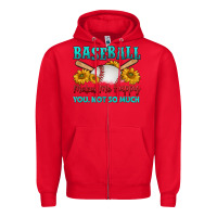 Red baseball makes me happy you, not so much Zipper Hoodie - HRA Design Shop