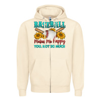 Sandshell baseball makes me happy you, not so much Zipper Hoodie - HRA Design Shop
