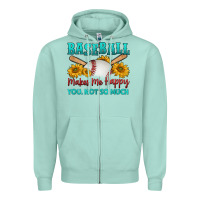Seafoam baseball makes me happy you, not so much Zipper Hoodie - HRA Design Shop