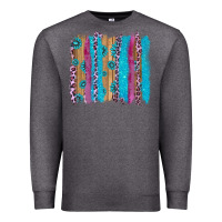 Charcoal Heather gemstone and pink leopard brushstrok Premium Sweatshirt - AdoDesignShop