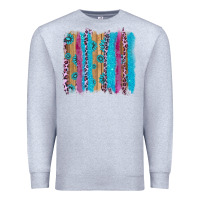 Heather Grey gemstone and pink leopard brushstrok Premium Sweatshirt - AdoDesignShop