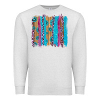 Oatmeal Heather gemstone and pink leopard brushstrok Premium Sweatshirt - AdoDesignShop