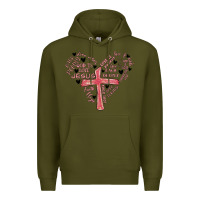 Army Green retro christian valentine Premium Hoodie - MaliasSmallBusiness