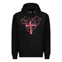 Black retro christian valentine Premium Hoodie - MaliasSmallBusiness