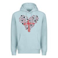 Blue Mist retro christian valentine Premium Hoodie - MaliasSmallBusiness