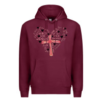 Burgundy retro christian valentine Premium Hoodie - MaliasSmallBusiness