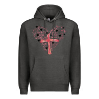 Charcoal Heather retro christian valentine Premium Hoodie - MaliasSmallBusiness