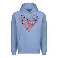 Colony Blue retro christian valentine Premium Hoodie - MaliasSmallBusiness