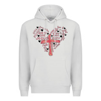 Dove Grey retro christian valentine Premium Hoodie - MaliasSmallBusiness