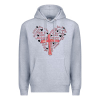 Heather Grey retro christian valentine Premium Hoodie - MaliasSmallBusiness