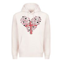 Pale Pink retro christian valentine Premium Hoodie - MaliasSmallBusiness
