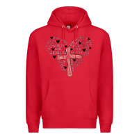Red retro christian valentine Premium Hoodie - MaliasSmallBusiness