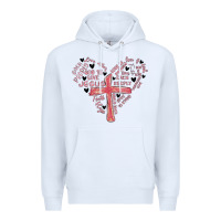 White retro christian valentine Premium Hoodie - MaliasSmallBusiness