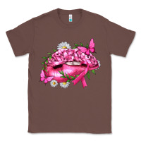 Chestnut Breast Cancer with Ribbon Pink Lips Classic Tee - texasbilliewilder