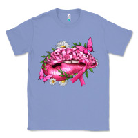 Colony Blue Breast Cancer with Ribbon Pink Lips Classic Tee - texasbilliewilder