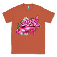 Copper Breast Cancer with Ribbon Pink Lips Classic Tee - texasbilliewilder