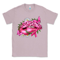 Lilac Breast Cancer with Ribbon Pink Lips Classic Tee - texasbilliewilder