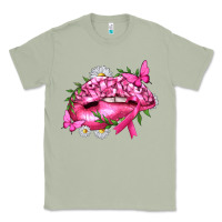 Matcha Breast Cancer with Ribbon Pink Lips Classic Tee - texasbilliewilder