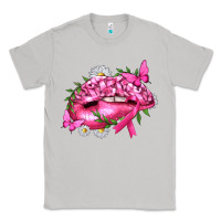 Moon Dust Breast Cancer with Ribbon Pink Lips Classic Tee - texasbilliewilder