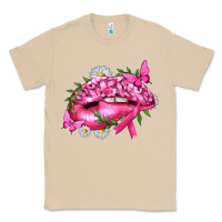 Mushroom Breast Cancer with Ribbon Pink Lips Classic Tee - texasbilliewilder