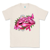 Natural Breast Cancer with Ribbon Pink Lips Classic Tee - texasbilliewilder