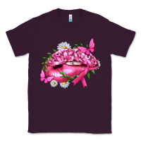 Plum Breast Cancer with Ribbon Pink Lips Classic Tee - texasbilliewilder