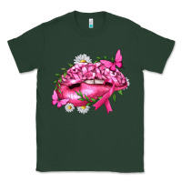 Sports Green Breast Cancer with Ribbon Pink Lips Classic Tee - texasbilliewilder