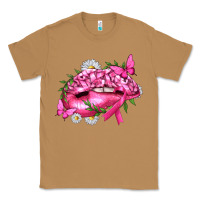Toasted Coconut Breast Cancer with Ribbon Pink Lips Classic Tee - texasbilliewilder