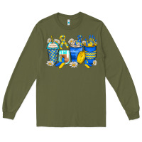 Army Green down syndrome coffee cups Long Sleeve Tee - Zillion Design Studio